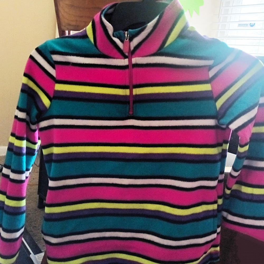 Danskin Multicolor Striped Half-Zip Sweater